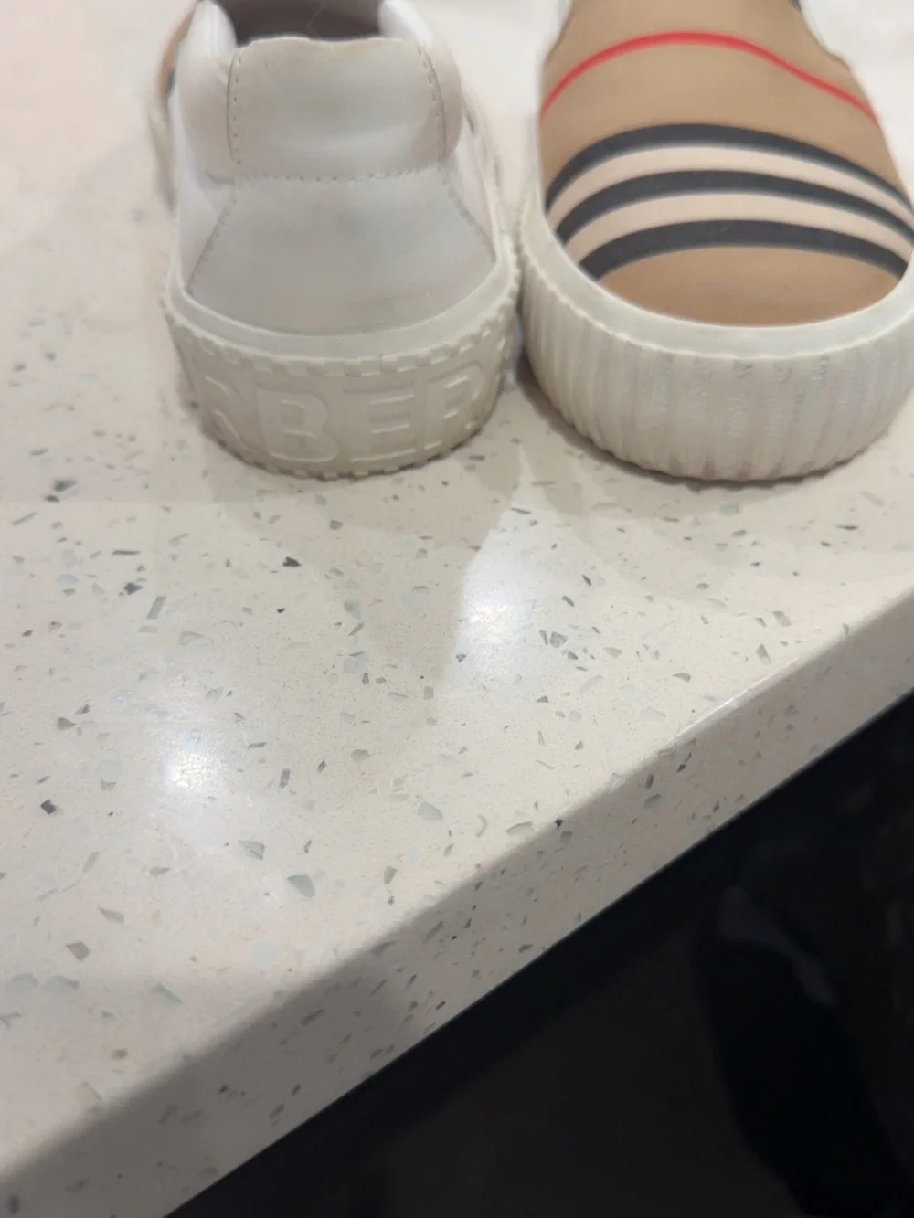 Burberry Kids Slip-On Sneakers in Beige, Black, Red